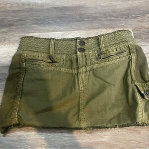 Olive Green Cargo mini skirt